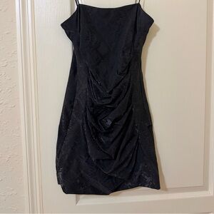 DO+BE Black Snake Skin Faux Leather Mini Strapless Dress Size Small